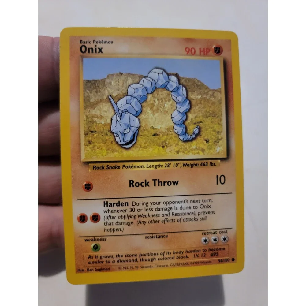 Pokemon TCG Card Vintage 1999 WOTC Game Freak Nintendo Wizards 90s Onix